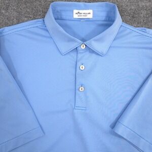 Peter Millar Summer Comfort Polo Shirt Mens XL Blue Striped Performance Golf